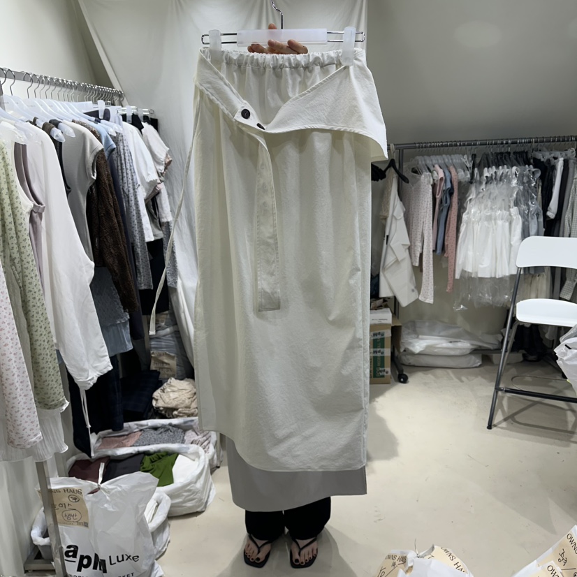 OWNS韓國東大門直郵女士新品人氣熱賣推薦休閑長裙含腰帶OWNS HAUS長裙