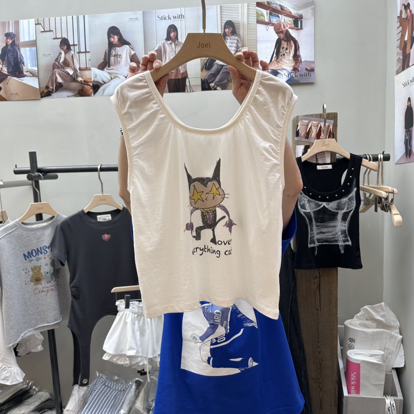 STICK WITH韓國直郵女裝新品推薦休閑時尚人氣吊帶背心無袖STICK WITH吊帶/背心圖色1