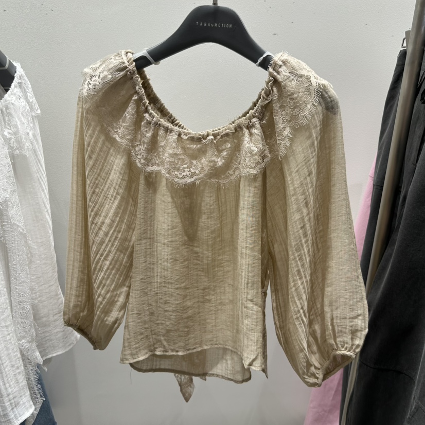 TARABY MOTION韓國直郵女士新品時尚推薦休閑襯衫蕾絲衫TARABY MOTION襯衫/蕾絲衫圖色1