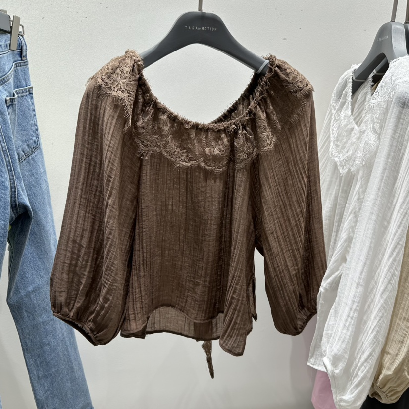 TARABY MOTION韓國直郵女士新品時尚推薦休閑襯衫蕾絲衫TARABY MOTION襯衫/蕾絲衫圖色3