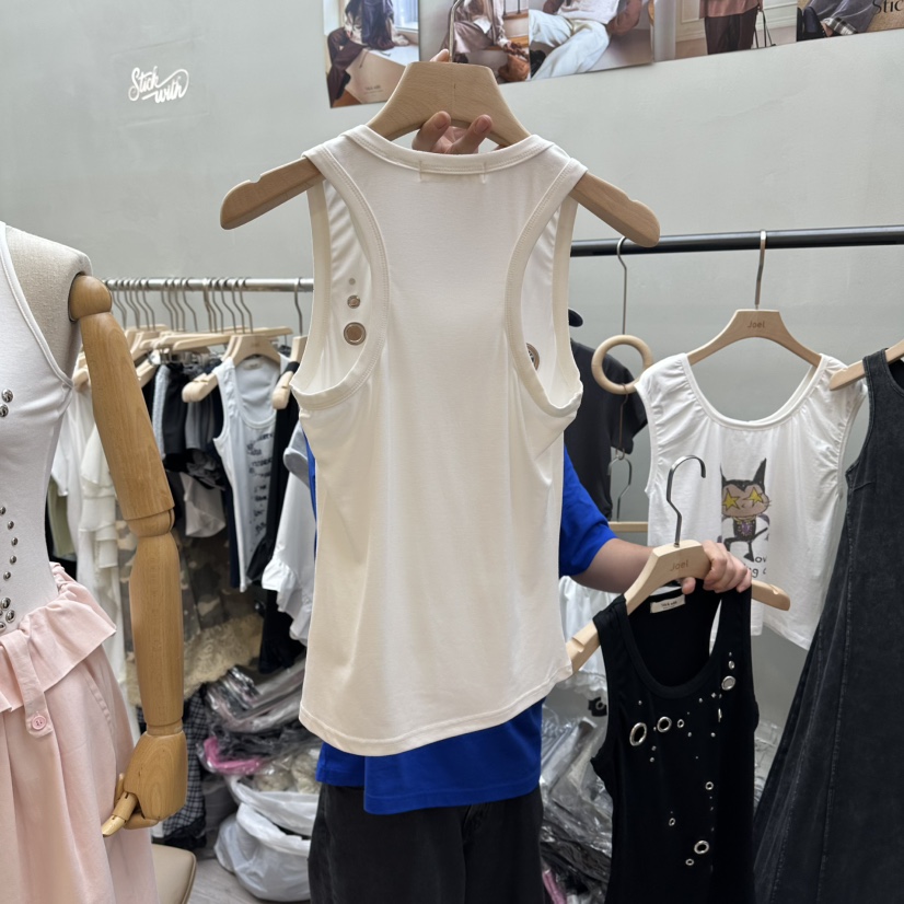 STICK WITH韓國直郵女士新品推薦休閑26夏季吊帶背心無袖鏤空STICK WITH吊帶/背心