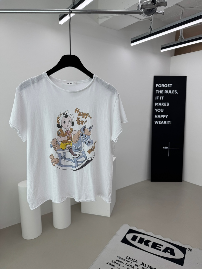 RED-A韓國直郵實拍女士新品休閑推薦人氣熱賣26夏季時尚T恤RED-AT恤圖色1