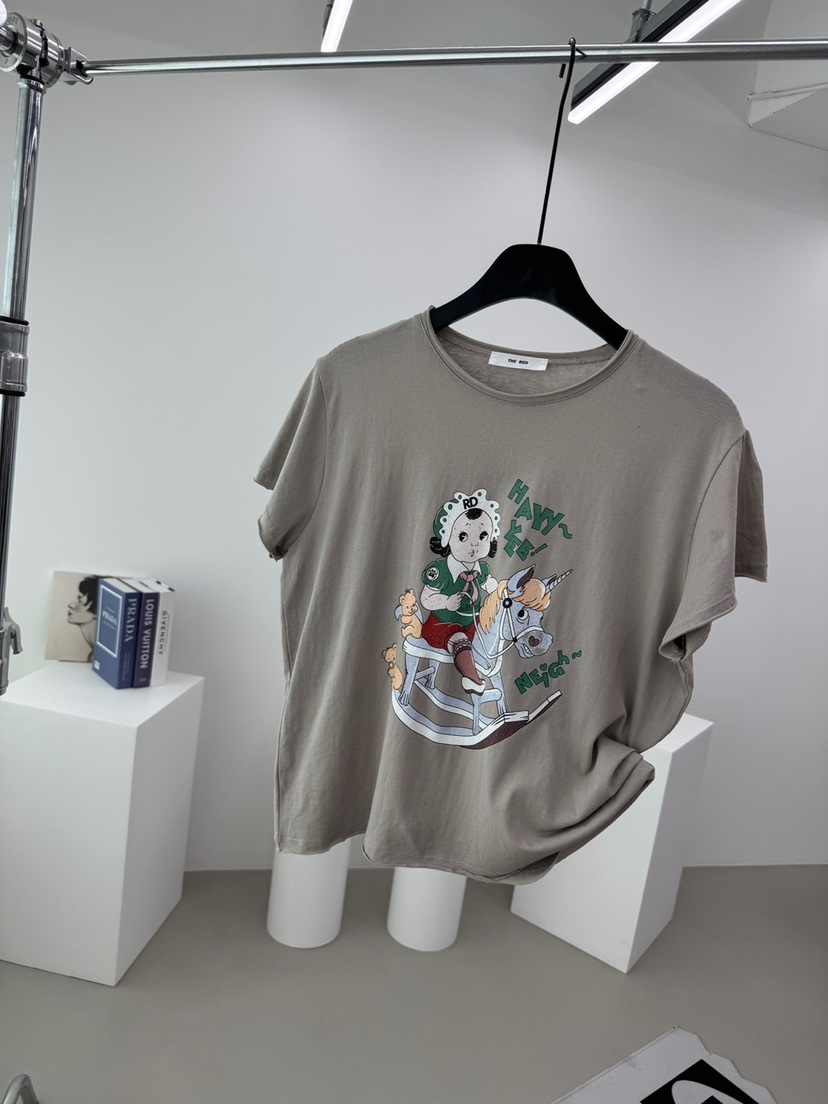 RED-A韓國直郵實拍女士新品休閑推薦人氣熱賣26夏季時尚T恤RED-AT恤圖色2