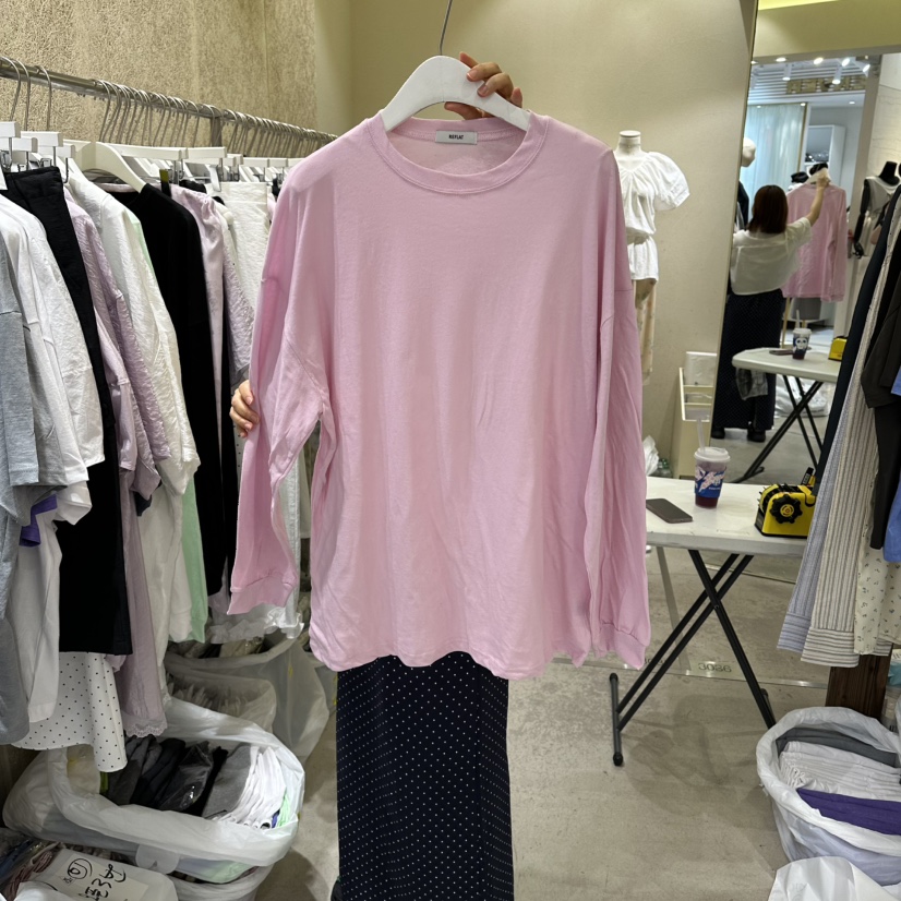 REFLAT韓國直郵女士新品人氣休閑推薦長袖T恤不含腰帶亞麻REFLAT長袖T恤圖色4