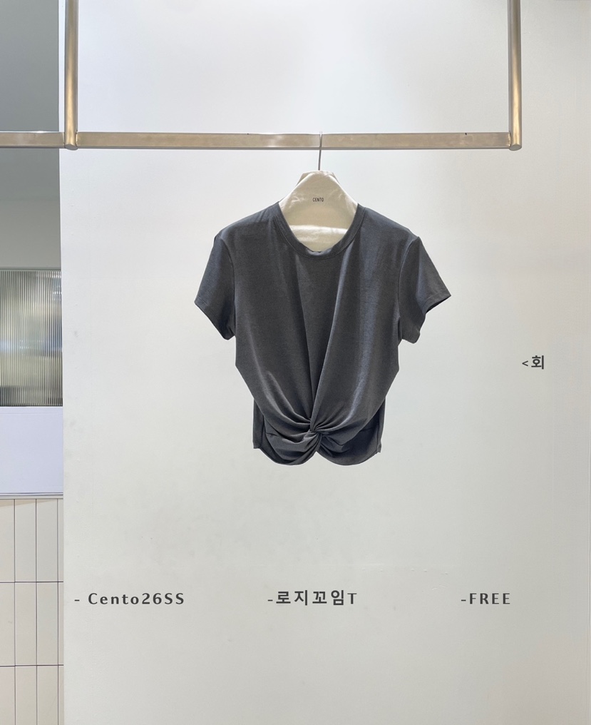 CENTO韓國直郵實拍女士新品推薦休閑26夏季時尚人氣熱賣T恤CENTOT恤圖色2灰色
