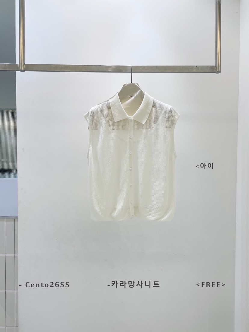 CENTO韓國代購女裝新品人氣休閑26夏季推薦熱賣針織衫網眼CENTO針織衫圖色1