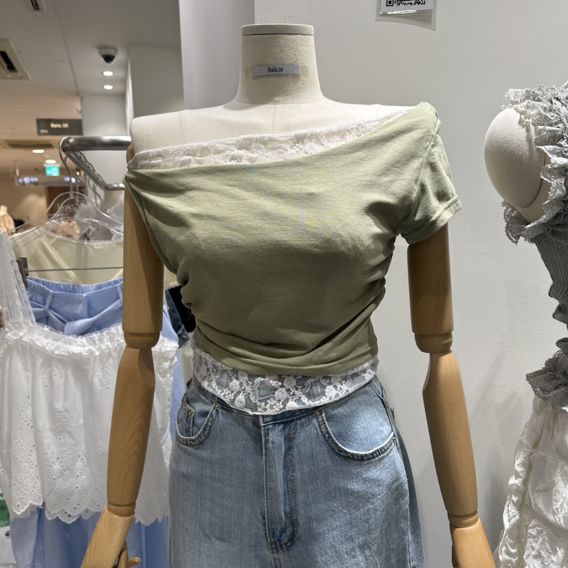 BAIE.38韓國東大門代購女裝新品時尚26夏季休閑熱賣T恤蕾絲BAIE.38T恤圖色1
