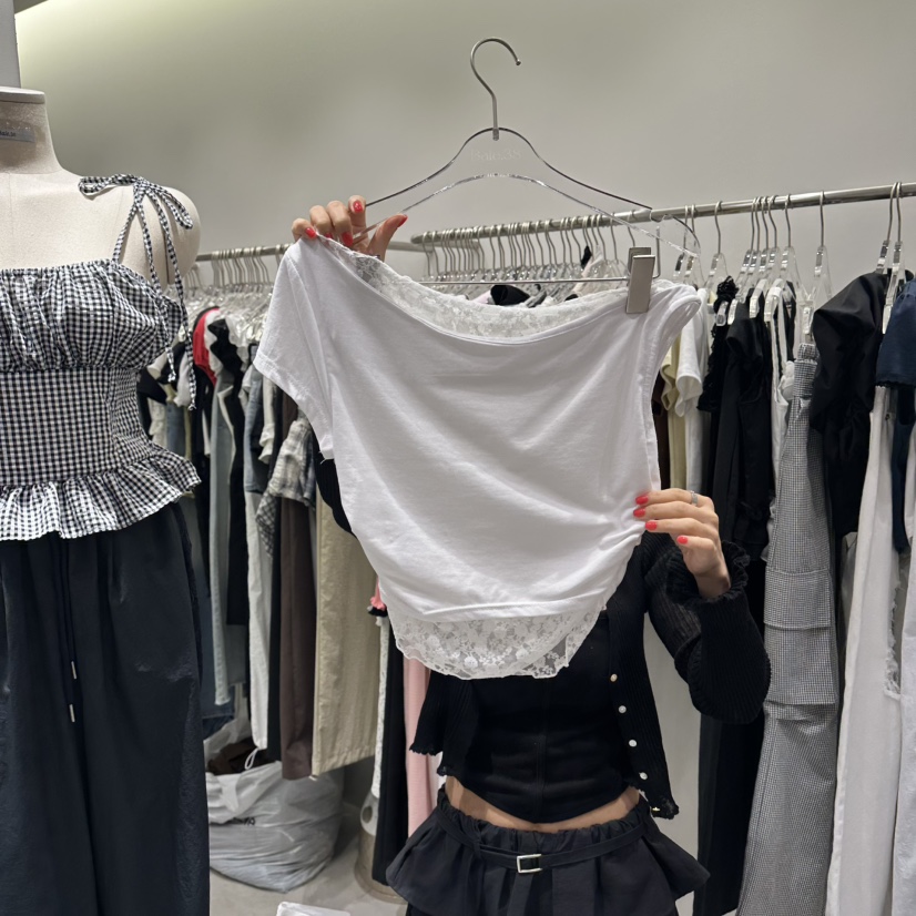 BAIE.38韓國東大門代購女裝新品時尚26夏季休閑熱賣T恤蕾絲BAIE.38T恤圖色2