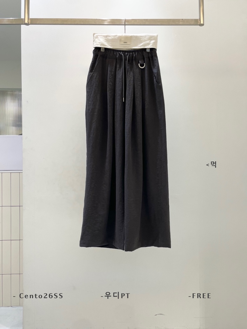 CENTO東大門實拍韓國女裝新款熱賣26夏季人氣休閑推薦休閑褲CENTO休閑褲圖色3墨色