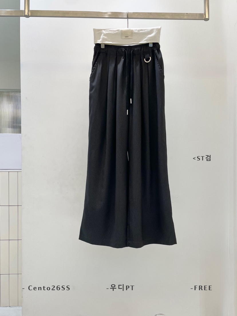 CENTO東大門實拍韓國女裝新款熱賣26夏季人氣休閑推薦休閑褲CENTO休閑褲圖色5黑色