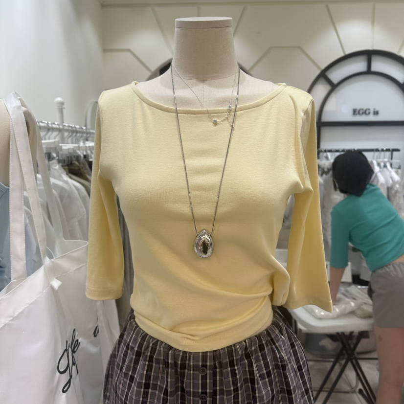 EGG IS東大門實拍韓國女裝新品26夏季推薦時尚T恤不含項鏈EGG IST恤圖色1