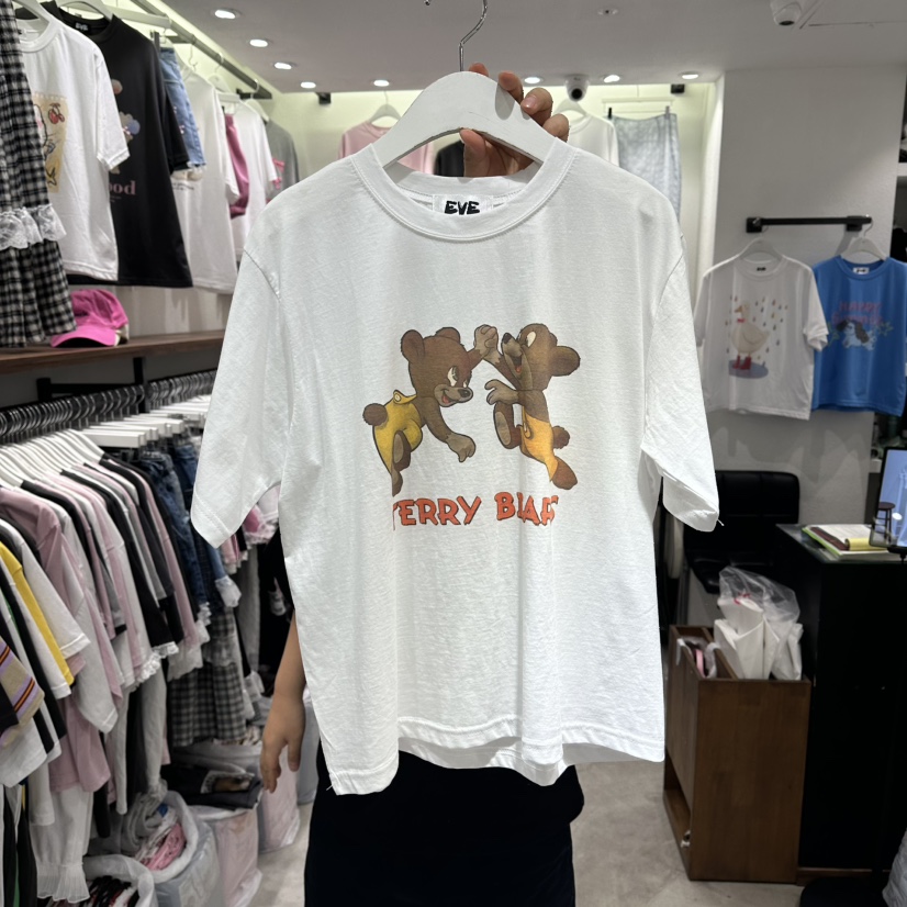 EVE韓國直郵女士新品熱賣26夏季時尚休閑推薦人氣T恤EVET恤圖色1