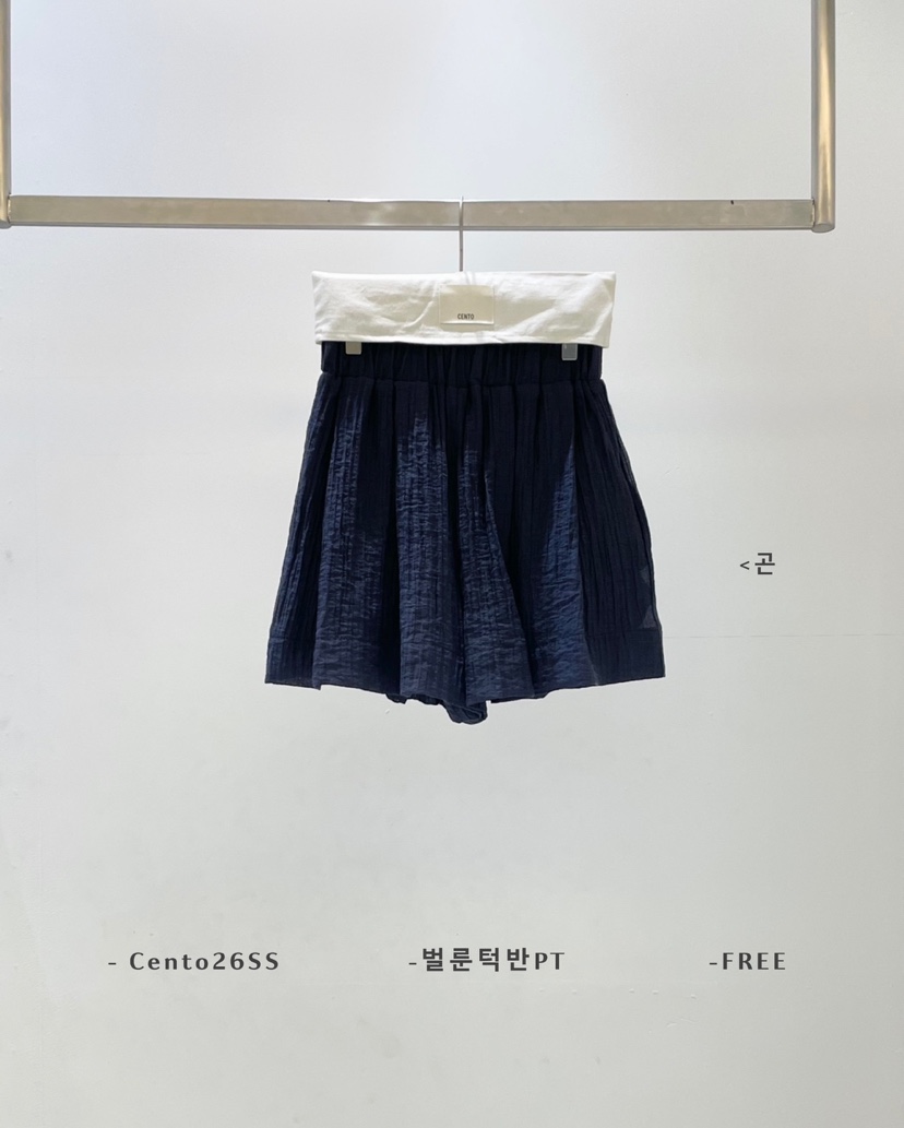 CENTO東大門實拍韓國女士新品時尚休閑人氣推薦26夏季短褲CENTO短褲圖色4深藍色