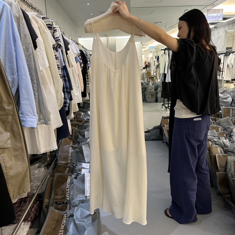DOUBLE STANDARD/LE SMOKING/MAISONSTAFF韓國東大門直郵女裝新款熱賣連衣裙OPS含繩MAISONSTAFF連衣裙