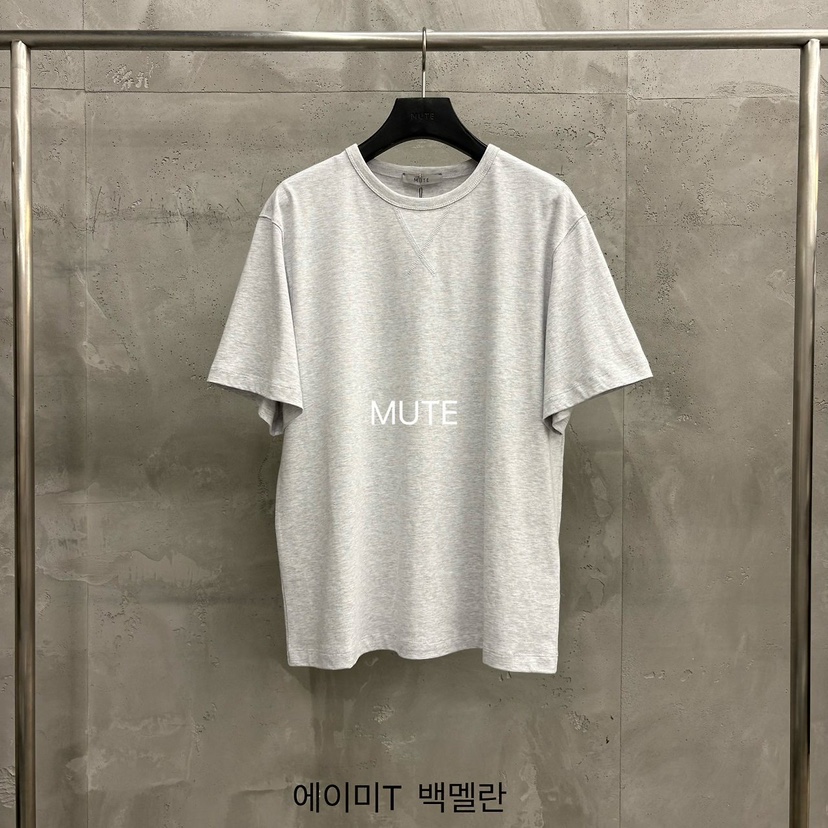 MUTE-P韓國直郵實拍女裝新品人氣熱賣休閑推薦26夏季T恤MUTET恤圖色2灰白色