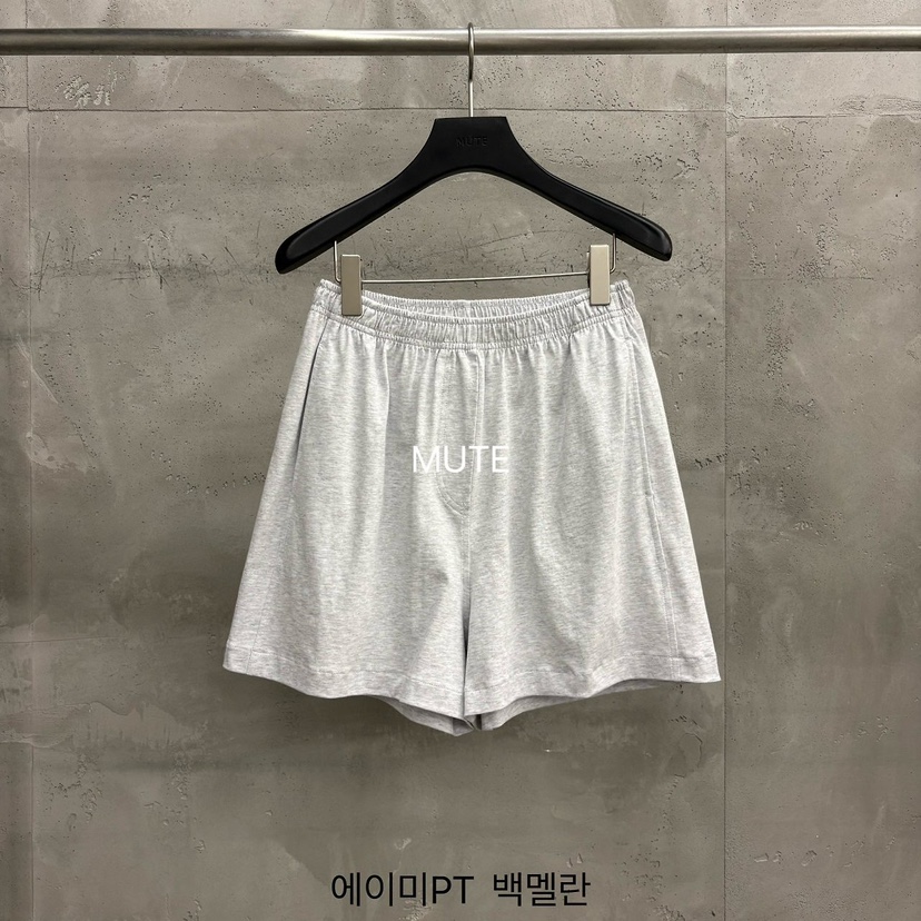 MUTE-P韓國代購女裝新品熱賣26夏季休閑推薦人氣時尚短褲MUTE短褲圖色4灰白色
