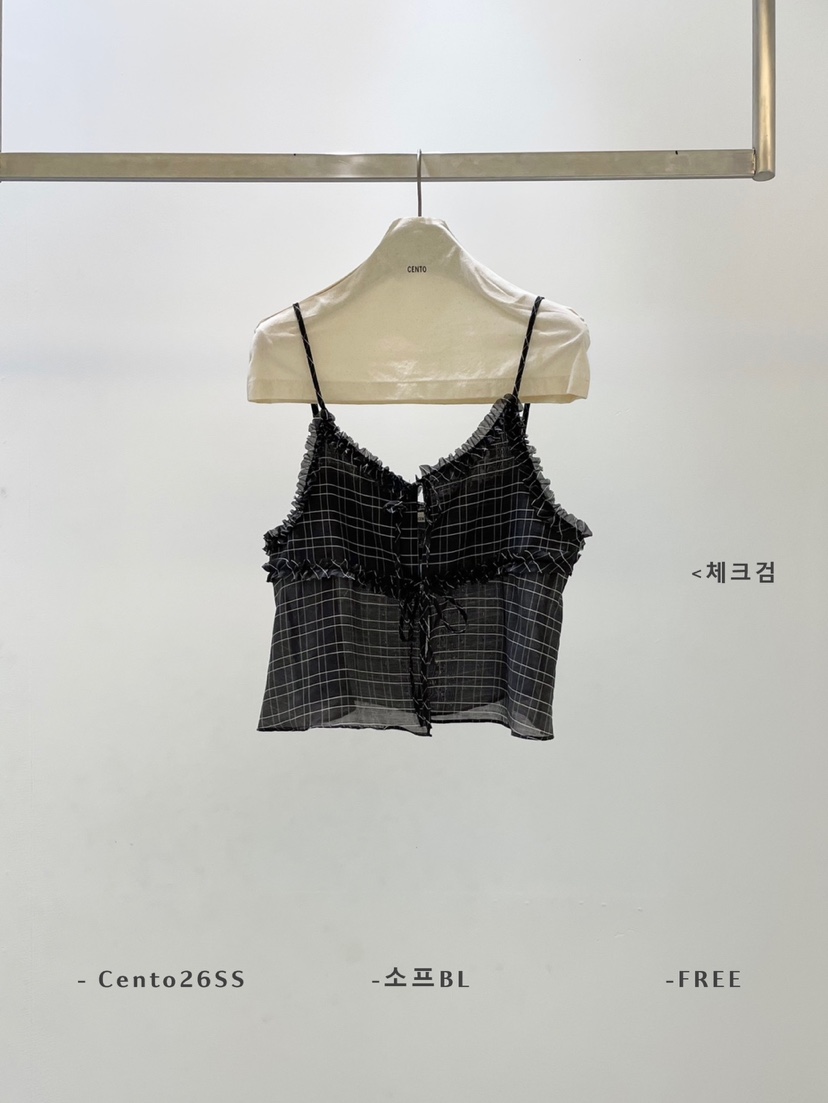 CENTO韓國直郵女士新品時尚休閑熱賣推薦人氣26夏季吊帶背心CENTO吊帶/背心圖色4黑色