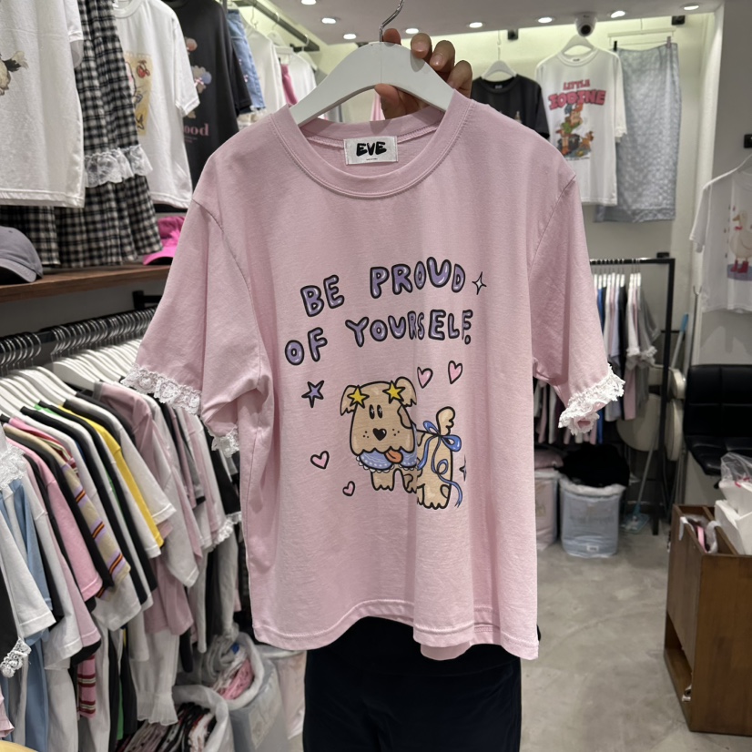 EVE韓國代購女裝新款推薦時尚休閑熱賣26夏季人氣T恤EVET恤圖色2