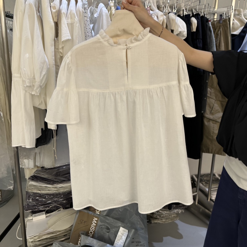 DOUBLE STANDARD/LE SMOKING/MAISONSTAFF韓國東大門代購女裝新款休閑襯衫蕾絲衫MAISONSTAFF襯衫/蕾絲衫