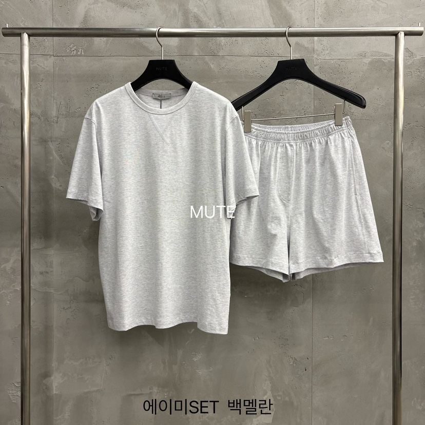 MUTE-P韓國直郵女裝新品休閑推薦人氣熱賣26夏季時尚套裝MUTE套裝圖色2灰白色