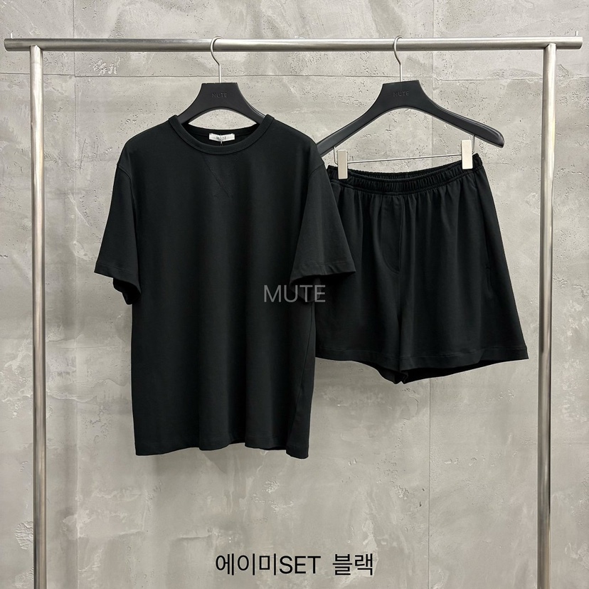 MUTE-P韓國直郵女裝新品休閑推薦人氣熱賣26夏季時尚套裝MUTE套裝圖色4黑色