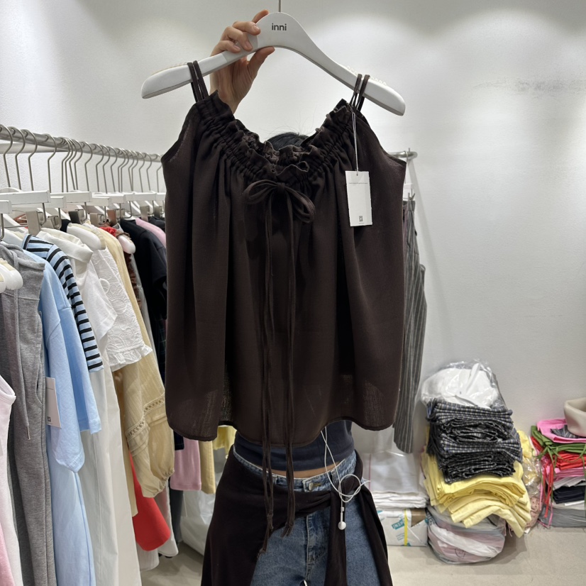 INNI韓國代購女裝新款熱賣時尚休閑26夏季人氣推薦吊帶背心inni吊帶/背心圖色2
