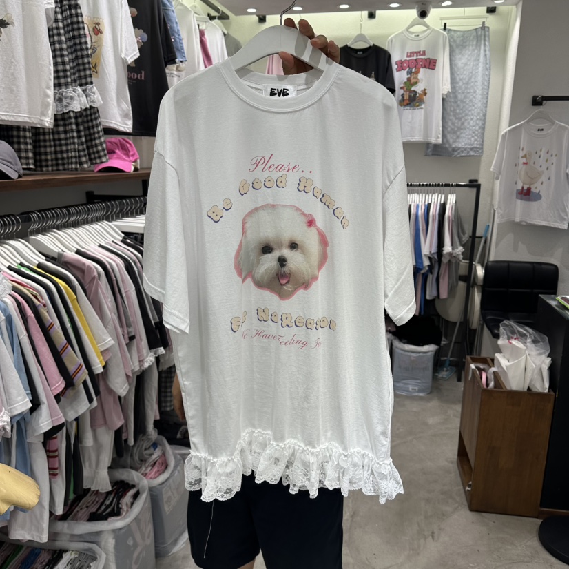 EVE韓國直郵女裝新款人氣休閑26夏季熱賣時尚推薦T恤狗狗EVET恤圖色1