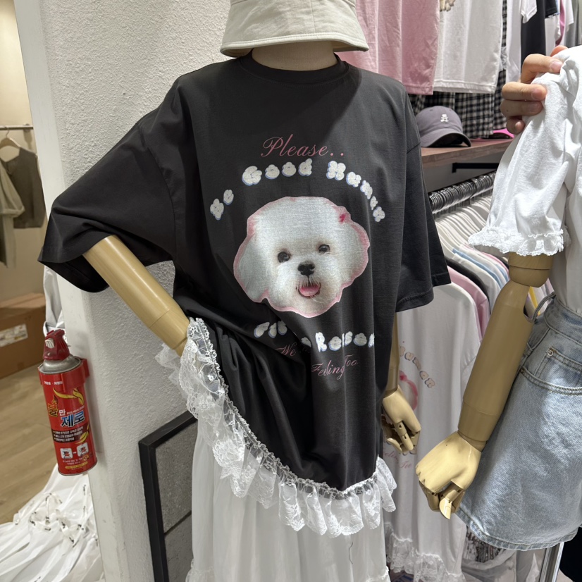 EVE韓國直郵女裝新款人氣休閑26夏季熱賣時尚推薦T恤狗狗EVET恤圖色2