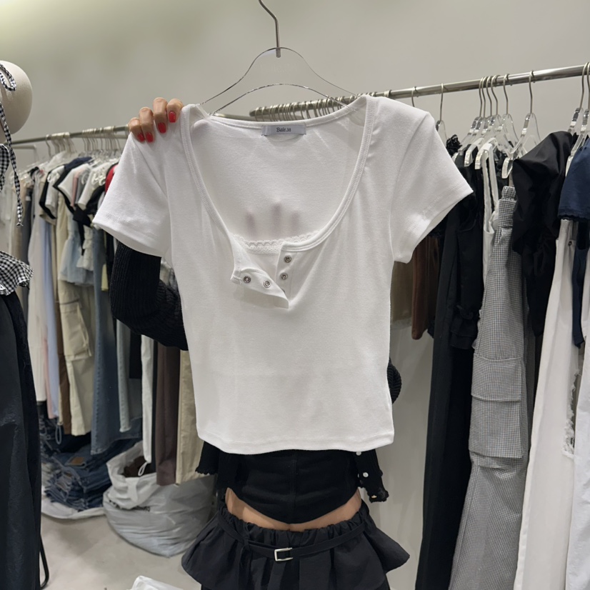 BAIE.38東大門實拍韓國女士新品推薦26夏季時尚T恤假兩件BAIE.38T恤圖色2