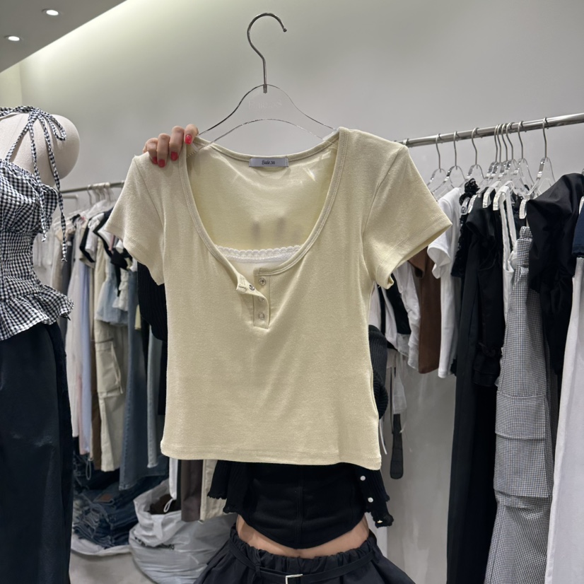 BAIE.38東大門實拍韓國女士新品推薦26夏季時尚T恤假兩件BAIE.38T恤圖色3