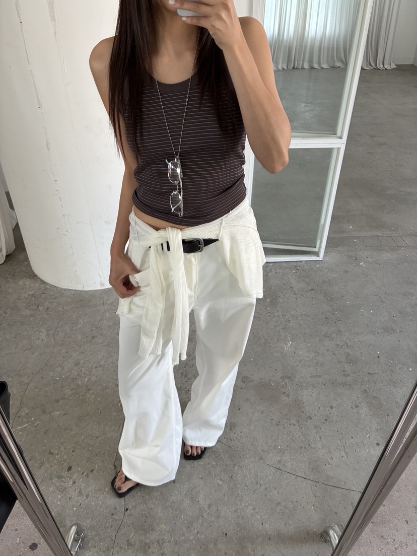 ACME韓國東大門代購女裝新款時尚熱賣推薦人氣吊帶背心條紋ACME吊帶/背心