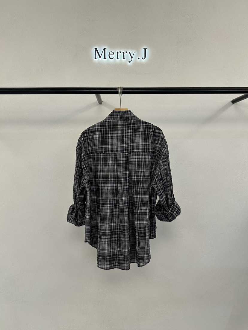 MERRY-J韓國東大門直郵女裝新品推薦熱賣襯衫蕾絲衫格子MERRY-J襯衫/蕾絲衫