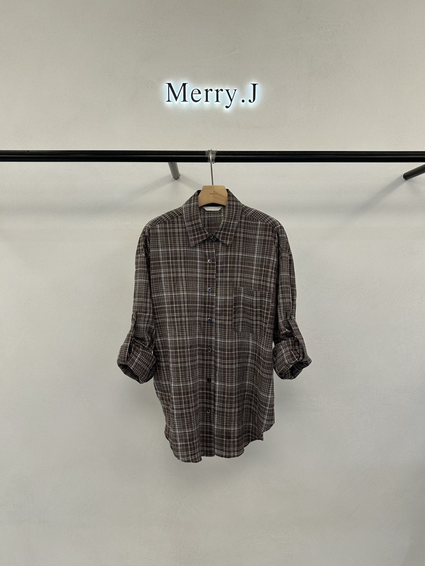 MERRY-J韓國東大門直郵女裝新品推薦熱賣襯衫蕾絲衫格子MERRY-J襯衫/蕾絲衫圖色2