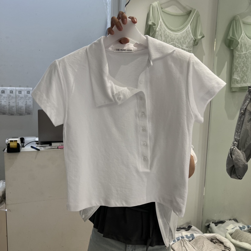AUBE韓國直郵實拍女裝新款人氣26夏季推薦休閑T恤不含內搭AUBET恤圖色2