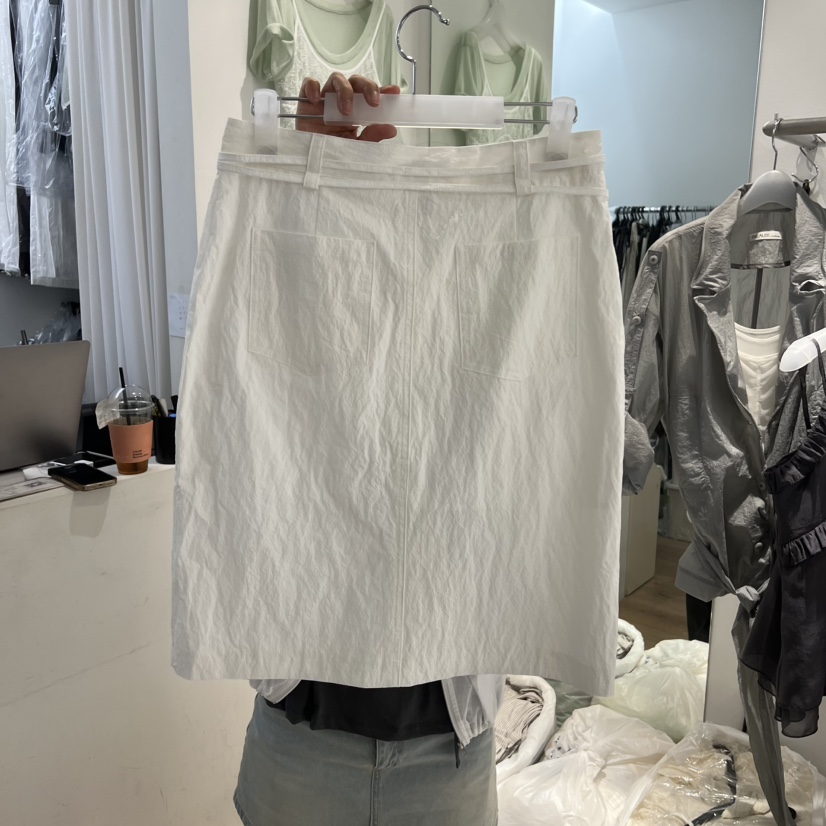 AUBE韓國代購女士新品時尚休閑熱賣26夏季半身裙中短裙含腰繩AUBE半身裙/中短裙