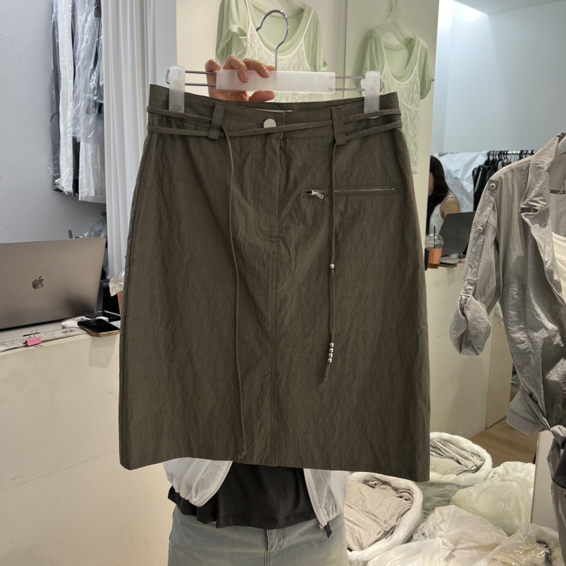 AUBE韓國代購女士新品時尚休閑熱賣26夏季半身裙中短裙含腰繩AUBE半身裙/中短裙圖色2