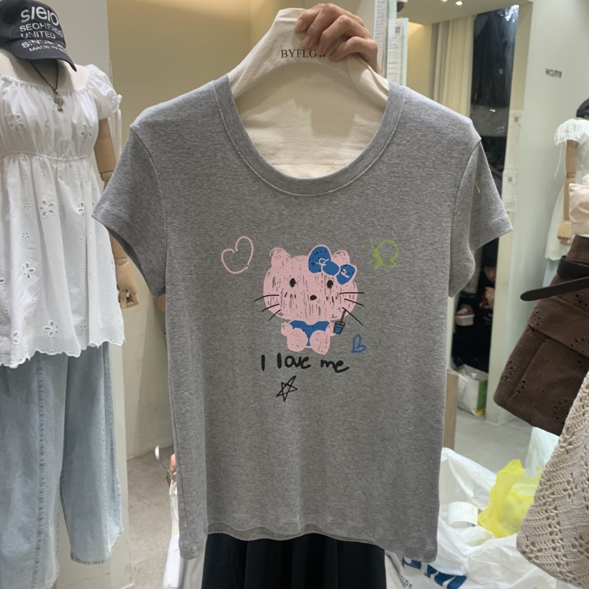 BY FLOW韓國東大門直郵女士新款26夏季人氣推薦時尚休閑T恤BY FLOWT恤圖色1