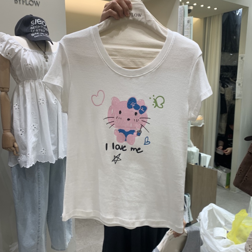 BY FLOW韓國東大門直郵女士新款26夏季人氣推薦時尚休閑T恤BY FLOWT恤圖色2