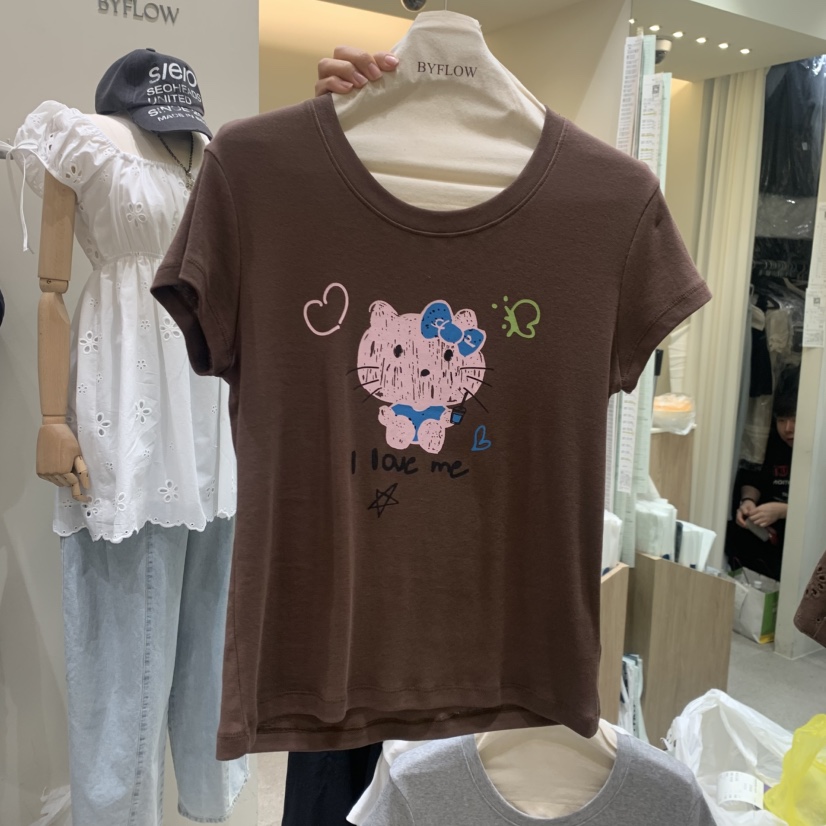 BY FLOW韓國東大門直郵女士新款26夏季人氣推薦時尚休閑T恤BY FLOWT恤圖色3