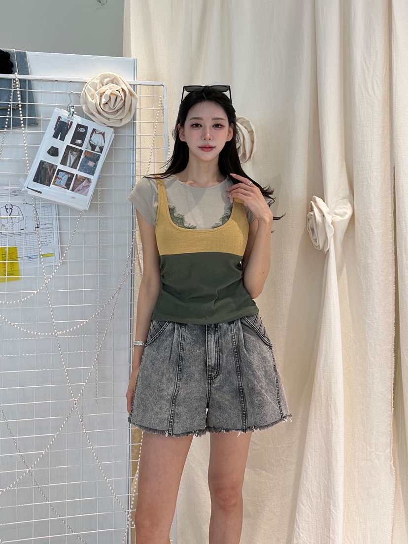 81 MARKET-L韓國直郵實拍女士新品休閑推薦人氣T恤假兩件81 MARKET-LT恤