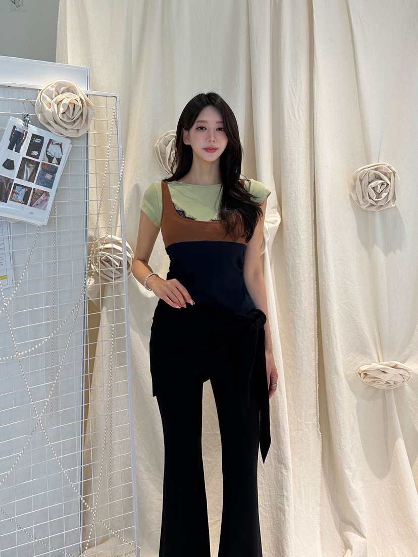 81 MARKET-L韓國直郵實拍女士新品休閑推薦人氣T恤假兩件81 MARKET-LT恤