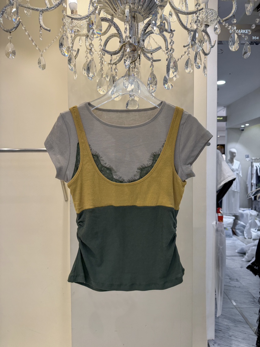 81 MARKET-L韓國直郵實拍女士新品休閑推薦人氣T恤假兩件81 MARKET-LT恤圖色1