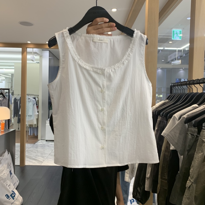 OBJECT韓國東大門代購女裝新品26夏季時尚推薦吊帶背心紐扣OBJECT吊帶/背心圖色1