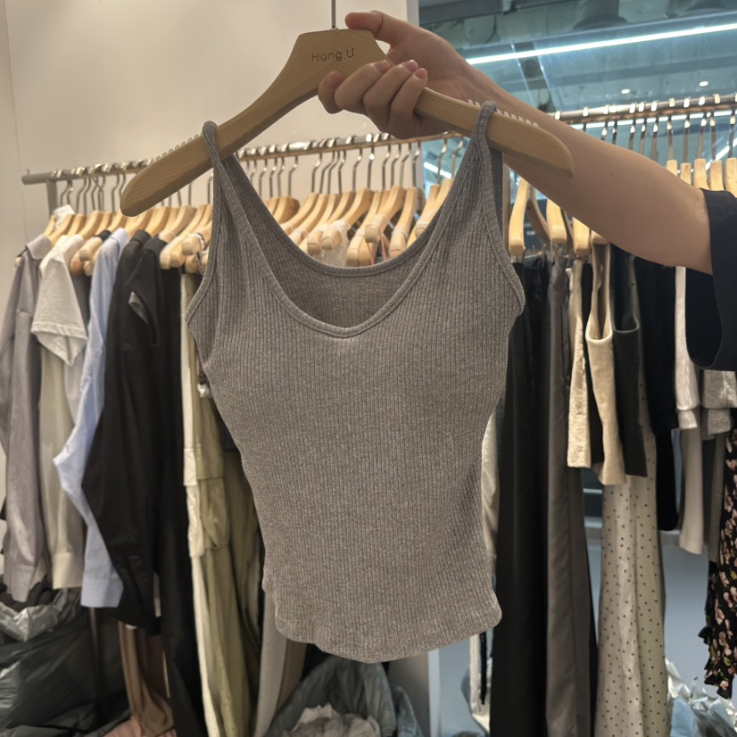 HONG.U東大門實拍韓國女士新品26夏季熱賣吊帶背心U領無袖HONG.U吊帶/背心圖色2