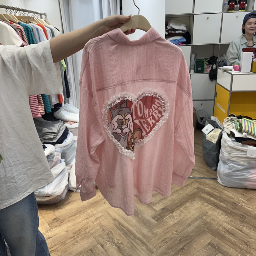 DE LINE韓國東大門代購女士新款26夏季時尚休閑襯衫蕾絲衫DE LINE襯衫/蕾絲衫圖色1
