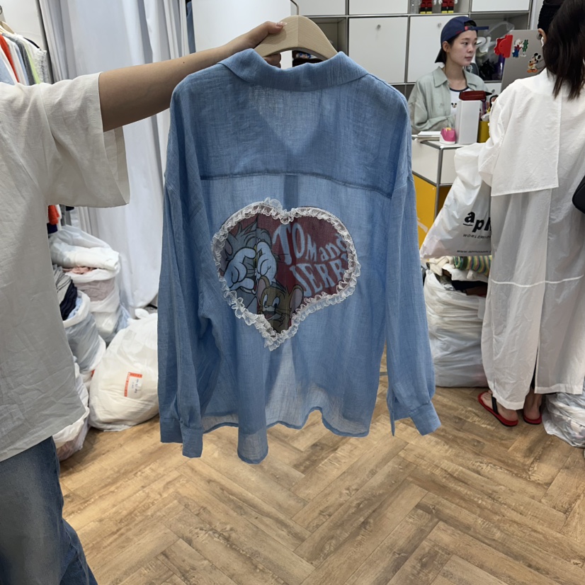 DE LINE韓國東大門代購女士新款26夏季時尚休閑襯衫蕾絲衫DE LINE襯衫/蕾絲衫圖色3