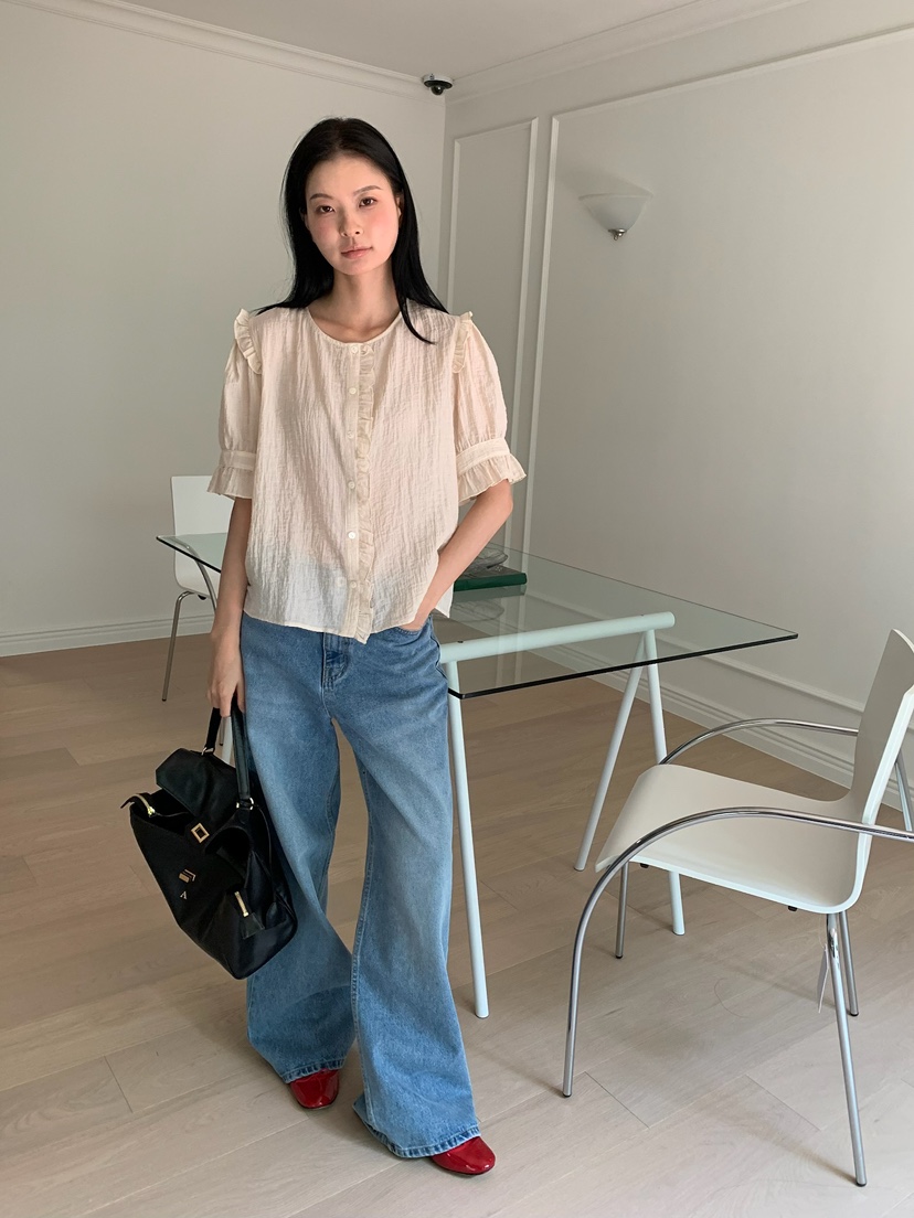 LOVE MY SANTA韓國東大門代購女士新品26夏季襯衫蕾絲衫Santa/LOVE MY SANTA襯衫/蕾絲衫