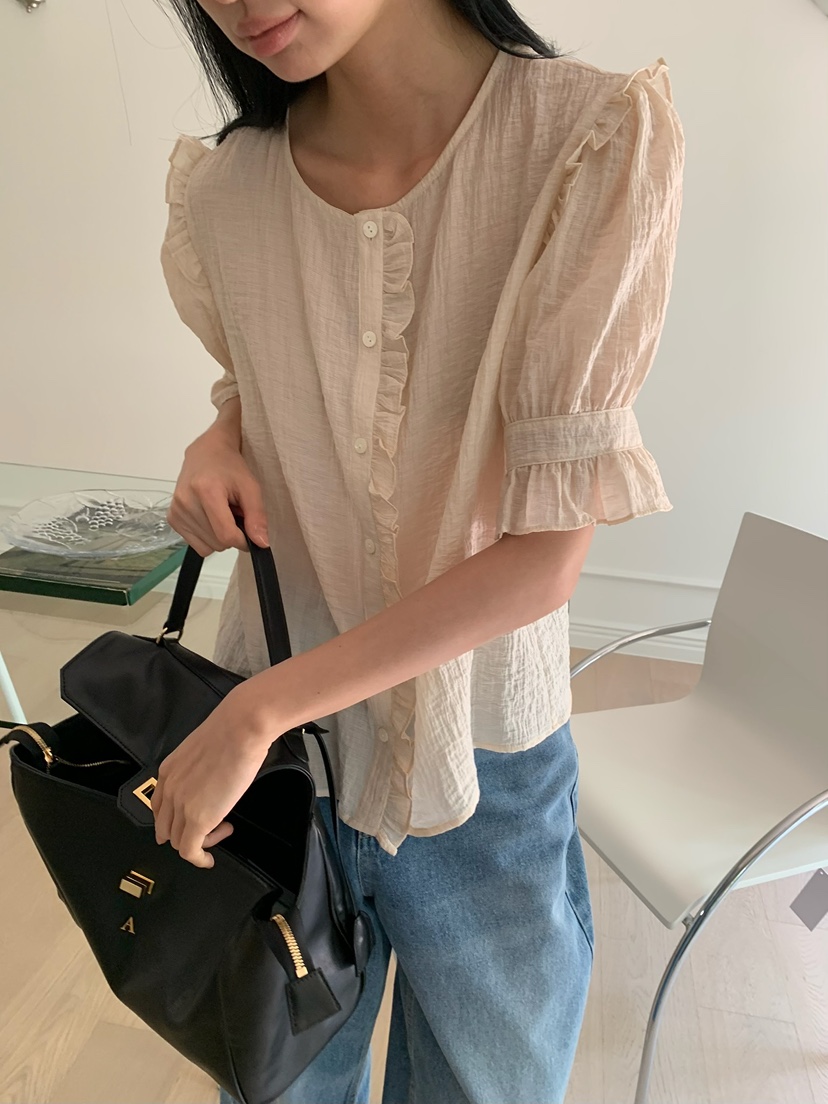 LOVE MY SANTA韓國東大門代購女士新品26夏季襯衫蕾絲衫Santa/LOVE MY SANTA襯衫/蕾絲衫圖色2