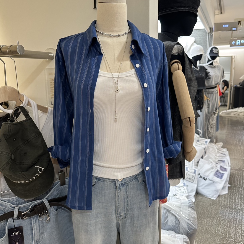 LIL韓國東大門直郵女裝新品休閑推薦時尚襯衫蕾絲衫含腰繩LIL SEOUL襯衫/蕾絲衫