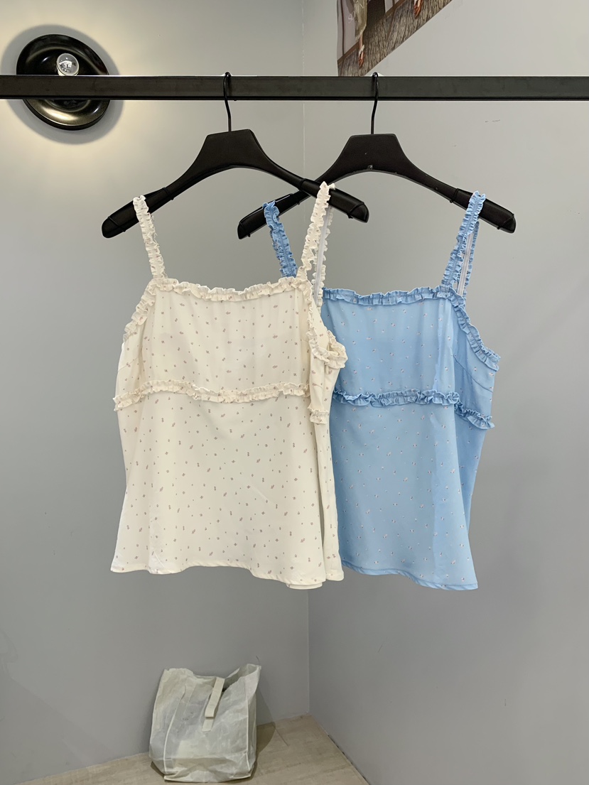 SOFTNESS韓國直郵實拍女士新品人氣26夏季吊帶背心荷葉邊Softness/Cosmic吊帶/背心